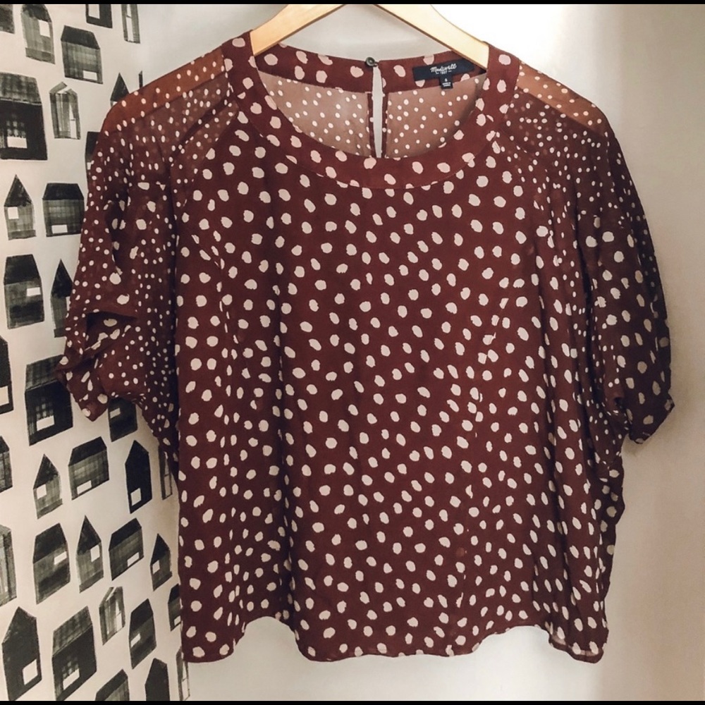 Madewell Burgundy Speckled Blouse